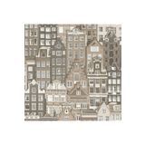 Adawall 23115-2 Roka Serisi Gri Modern Amsterdam Evleri Desen Duvar Kağıdı