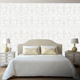 Adawall 9901-1 Tropicano Beyaz Damask Desen Duvar Kağıdı