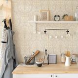 Adawall 9901-2 Tropicano Krem Damask Desen Duvar Kağıdı