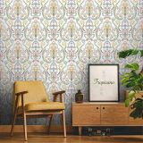 Adawall 9901-3 Tropicano Renkli Damask Desen Duvar Kağıdı