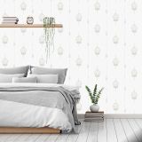 Adawall 9902-1 Tropicano Beyaz Damask Desen Modern Duvar Kağıdı