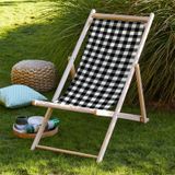 Adawall Black - White Katlanabilir Şezlong
