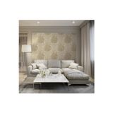 Adawall Çiçek Detaylı Rokoko Damask Deseni Duvar Kağıdı | SEVEN 7805-3, Bej, Elyaf Taban (Non-Woven) - 16.5 m²
