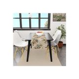 Adawall Colorful Leaves And Flowers Runner (Renkli Yapraklar ve Çiçekler), 140x45cm (İnce Keten, Uluslararası Yıkama Ve Solmama Sertifikası)