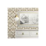 Adawall Damask Desen Duvar Kağıdı | ROCOCO 1411-5/15, Altın, Krem, Elyaf Taban (Non-Woven) - 16.5 m²