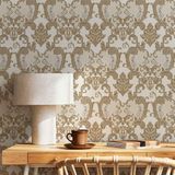 Adawall Dante 1411-5 Koyu Bej Damask Desen Duvar Kağıdı
