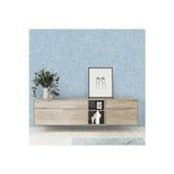Adawall Düz Keten Tekstil Dokulu Duvar Kağıdı | SEVEN 7816-9, Mavi, Elyaf Taban (Non-Woven) - 16.5 m²