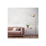 Adawall Geometrik Duvar Kağıdı | OCTAGON 1202-1, Beyaz, Elyaf Taban (Non-Woven) - 10.6 m²