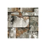 Adawall Geometrik Taş Desen Duvar Kağıdı | Roka, 23106-3, Gri, Bakır, Kahverengi, 1.06X15.6 M - 16.5 M²