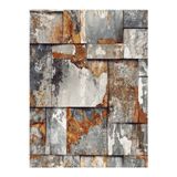 Adawall Geometrik Taş Desen Duvar Kağıdı | ROKA 23106-4, Gri, Bakır, Kahverengi, Elyaf Taban (Non-Woven) - 16.5 m²