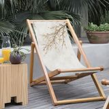 Adawall Gold Mini Flowers Fırınlanmış Gürgen Ağacı Süet Kumaş Şezlong