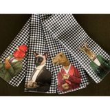 Adawall Home Animals Kumaş Kumaş Amerikan Servis 4'lü Set 35X50CM - 35 x 50 cm - Siyah - Beyaz