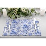Adawall Home Blue Garden Kumaş Amerikan Servis 4'lü Set 35X50CM - 30 x 50 cm - Renkli