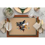 Adawall Home Figüratif At Kumaş Amerikan Servis 4'lü Set 35X50CM - 30 x 50 cm - Renkli