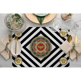 Adawall Home Figüratif Desen Kumaş Amerikan Servis 4'lü Set 35X50CM - 30 x 50 cm - Renkli