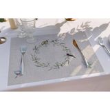 Adawall Home Kuşlu Bahçe Kumaş Amerikan Servis 4'lü Set 35X50CM - 30 x 50 cm - Renkli