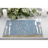 Adawall Home Mavi Bahçe Kumaş Amerikan Servis 4'lü Set 35X50CM - 30 x 50 cm - Renkli