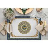 Adawall Home Mavi Barok Desen Kumaş Amerikan Servis 4'lü Set 35X50CM - 35 x 50 cm - Açık Mavi