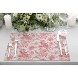 Adawall Home Red Garden Kumaş Amerikan Servis 4'lü Set 35X50CM - 30 x 50 cm - Renkli