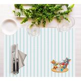 Adawall Home Tom And Jerry Striped Kumaş Amerikan Servis 4'lü Set 35 x 50 cm - Renkli