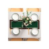 Adawall Kareli Kozalak Detaylı Runner, 140x45cm (İnce Keten, Uluslararası Yıkama Ve Solmama Sertifikası)