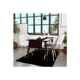 Adawall Kırmızı-Siyah Kare Runner, 140x45cm (İnce Keten, Uluslararası Yıkama Ve Solmama Sertifikası)