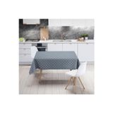 Adawall Mavi Geometrik İnce Keten Masa Örtüsü, 160cm x 220cm (Kumaş İnce Ketendir, Uluslararası Yıkama Ve Solmama Sertifikası)