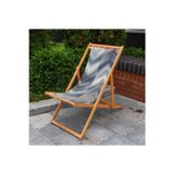 Adawall Mavi Geometrik Katlanır Şezlong (Kullanılan ahşap, fırınlanmış gürgen ağacıdır. Kumaşı süettir)