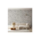 Adawall Modern Tuğla Desen Duvar Kağıdı | ROKA 23105-1, Beyaz, Elyaf Taban (Non-Woven) - 16.5 m²