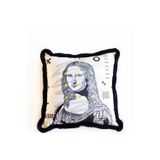 Adawall Mona Lisa Kadife Yastık (Dolgusu Boncuk Elyaf, Uluslararası Yıkama Ve Solmama Sertifikası)