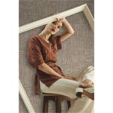 Adawall Muse Koleksiyonu 25101-4 Koyu Bej Dokulu Silinebilir Nonwoven Vinil Duvar Kağıdı 1.06X15.6M - 16.5M²