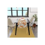 Adawall Orange Lotus Runner, 140x45cm (İnce Keten, Uluslararası Yıkama Ve Solmama Sertifikası)