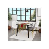 Adawall Renkli Limon Desenli Runner, 140x45cm (İnce Keten, Uluslararası Yıkama Ve Solmama Sertifikası)