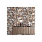Adawall Roka 23106-4 Doğal Taş Desenli Düz Sade Duvar Kağıdı, Çok Renkli, 100 X 110