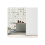 Adawall Royal Weave Design Wallpaper - Damask Desenli Duvar Kağıdı | ROCOCO 1301-1/15, Beyaz, Elyaf Taban (Non-Woven) - 16.5 m²