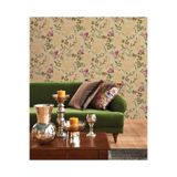 Adawall Seven Çiçek Açan Güller Ve Damask Desenli Duvar Kağıdı (16,5M2), Bej, 106 X 10