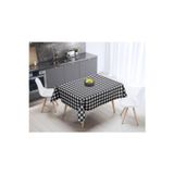 Adawall Siyah Beyaz Kare Masa Örtüsü, 160cm x 220cm (Kumaş İnce Ketendir, Uluslararası Yıkama Ve Solmama Sertifikası)