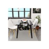 Adawall Siyah Çiçek Runner, 140x45cm (İnce Keten, Uluslararası Yıkama Ve Solmama Sertifikası)