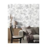 Adawall Tropikal Orman Desenli Duvar Kağıdı | HUE 24207-1, Beyaz, Elyaf Taban (Non-Woven) - 16.5 m²