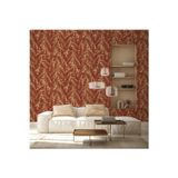 Adawall Yaprak Desenli Duvar Kağıdı | VERA 1507-4, Krem, Kırmızı, Elyaf Taban (Non-Woven) - 16.5 m²