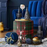 Adawall Yılbaşı Tartan Geyiği Puf - Renkli
