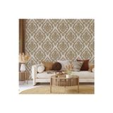 Adawall Zengin Damask Desen Duvar Kağıdı | ROCOCO 1405-5/15, Altın, Krem, Elyaf Taban (Non-Woven) - 16.5 m²