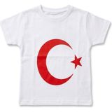 Adc 23 Nisan Ay Yıldız Baskılı Çocuk %100 Pamuk Tişört/“okul Gösterisi Için Özel” - Beyaz - 8 Yaş