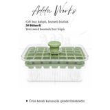 Adda Works 56 Hazneli Basmalı Buz Kalıbı, Kapaklı Çift Katlı Buz Yapma Kabı, Hazneli Buz Saklama Kutusu Kolay Çıkarma Buzluk