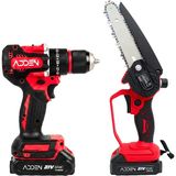 Adden 13MM Çelik Mandrenli Şarjlı Matkap Vidalama 16CM Otomatik Yağlamalı Zincirli Dal Budama Testeresi