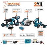Adden 7'Li Profesyonel Şarjlı Set | 185Mm Daire Testere, 1200Nm Somun Sıkma, Çelik Mandren Vidalama, Hilti