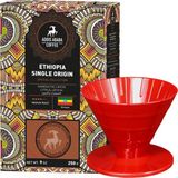 Addis Ababa Coffee Coffee Etiyopya Single Origin Coffee ve V60 Dripper - 250 gr