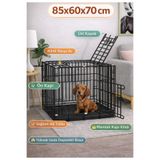 ADEFCO Kedi Köpek Kafesi Metal Katlanabilir Tepsili 85x60x70
