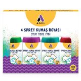 Adel 000043 4'lü Canlı Renkler Sprey Kumaş Boyası