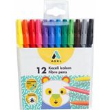 Adel 12 Renkli Keçeli Kalem Seti 2220213001 Havalandırmalı Kapak ile Pratik Kullanım